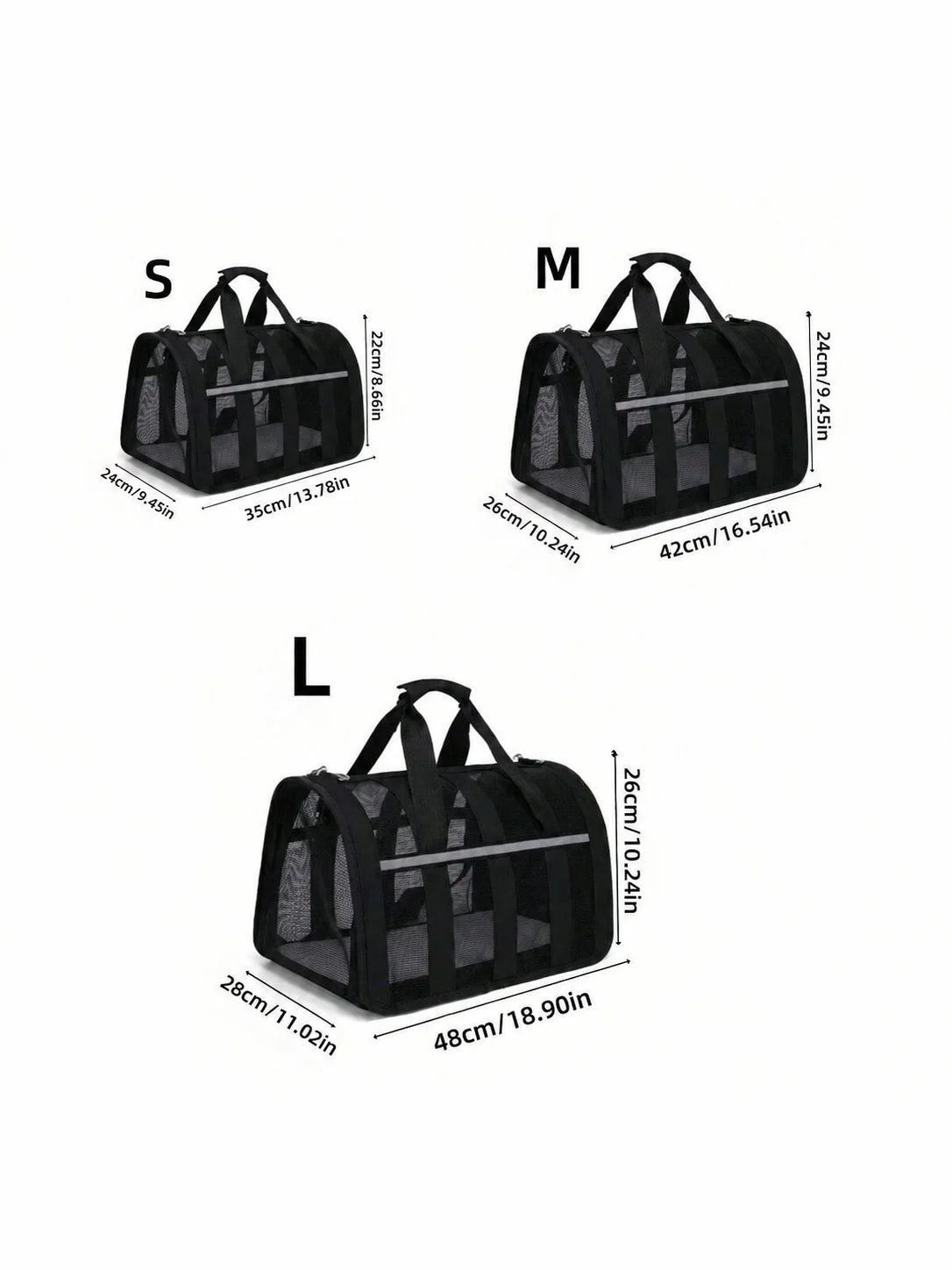1Pc  Ventilated Pet Carrier Bag - Lightweight, Durable Nylon