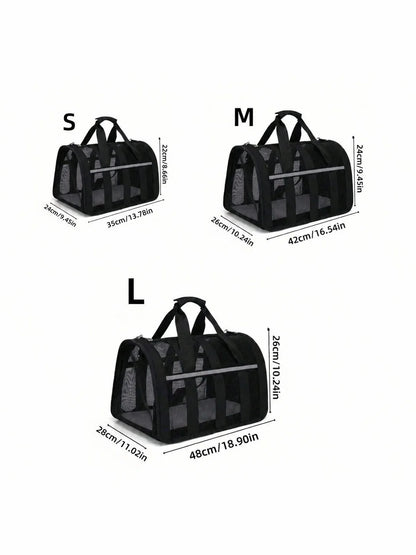 1Pc  Ventilated Pet Carrier Bag - Lightweight, Durable Nylon