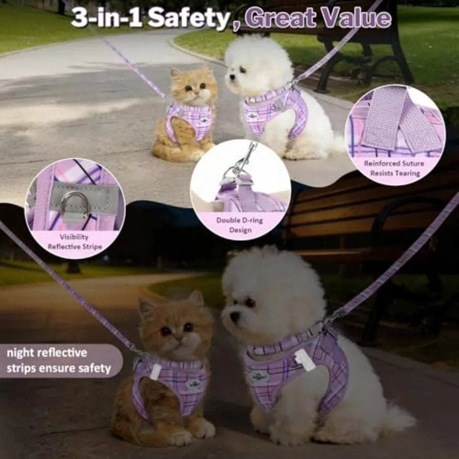 No Pull Dog  Harness Collar Leash Set
