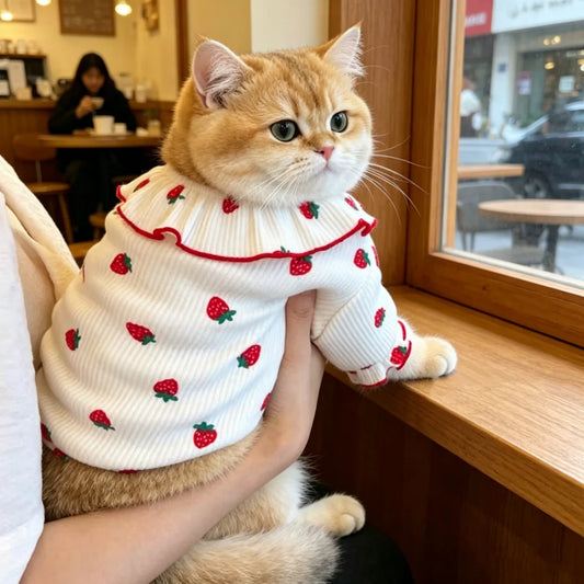 Small Dog Summer Breathable Cute Dog /Cat Ruffled Collar Pet Clothes