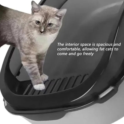 Semi-Enclosed Cat Litter Box  High Sides