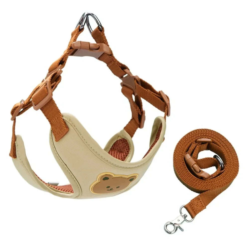 Cute Pet Harness Leash Anti-Escape Adjustable For Small Medium Dog Cat