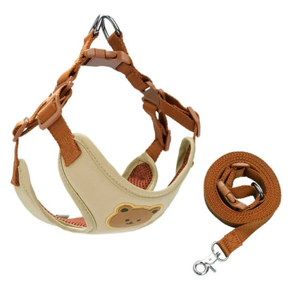 Cute Pet Harness Leash Anti-Escape Adjustable For Small Medium Dog Cat