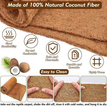 3 Rolls ,
 Carpet, 24x48in Natural Coconut Fiber Liner Mat Substrate Bedding