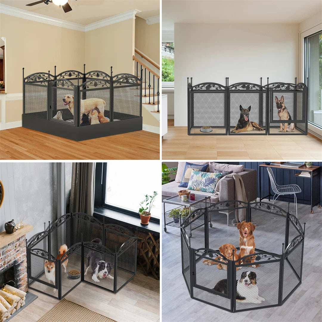 8 Panels DIY Heavy Duty Dog Playpen Pen Outdoor Indoor Dog Puppy