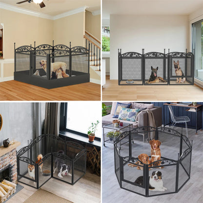 8 Panels DIY Heavy Duty Dog Playpen Pen Outdoor Indoor Dog Puppy