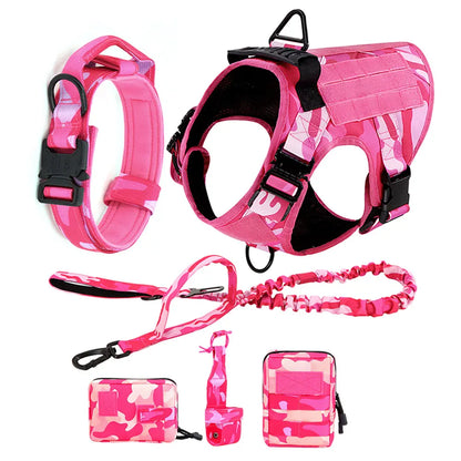 Dog Harness For Large Medium Dogs Leash Adjustable Tactical Training Vest