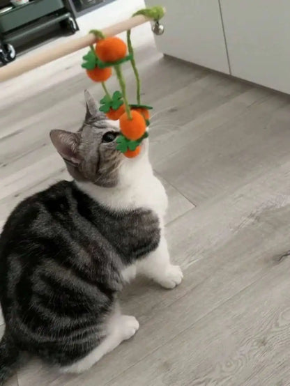 2pcs Colorful Cat Teaser Wands With Bells