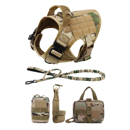 Tactical Dog Harness With Leash And Detachable Pocket Pack