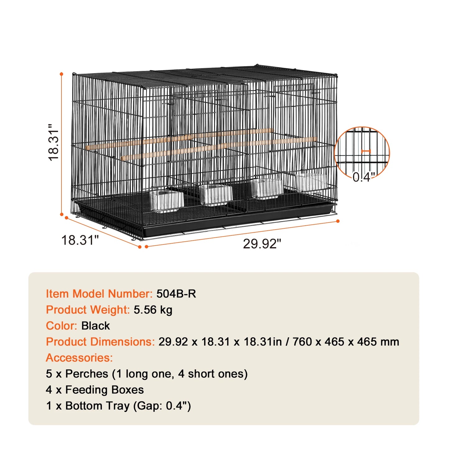Flight Bird Cage Stackable Divided  Cage for Kinds of Birds Pet Travel with Handle and Perche