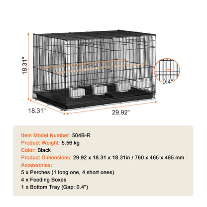 Flight Bird Cage Stackable Divided  Cage for Kinds of Birds Pet Travel with Handle and Perche