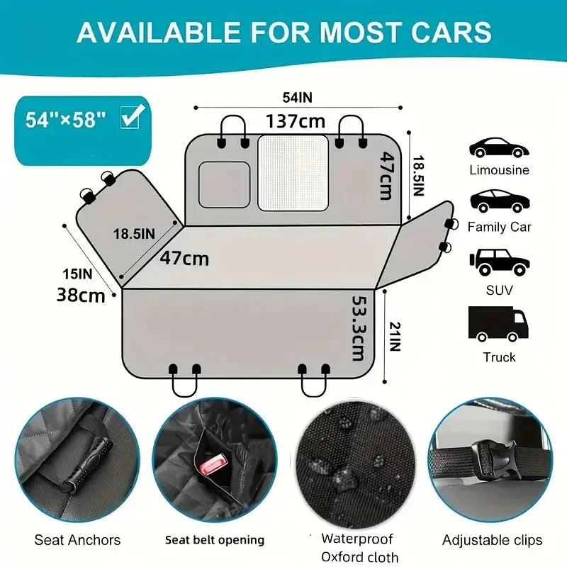 Seat Cover for Pets   100% Waterproof   Seat Cover for Cars and Trucks