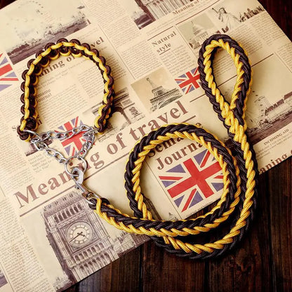 Double Strand Rope Large Dog Leashes Metal P Chain Buckle
