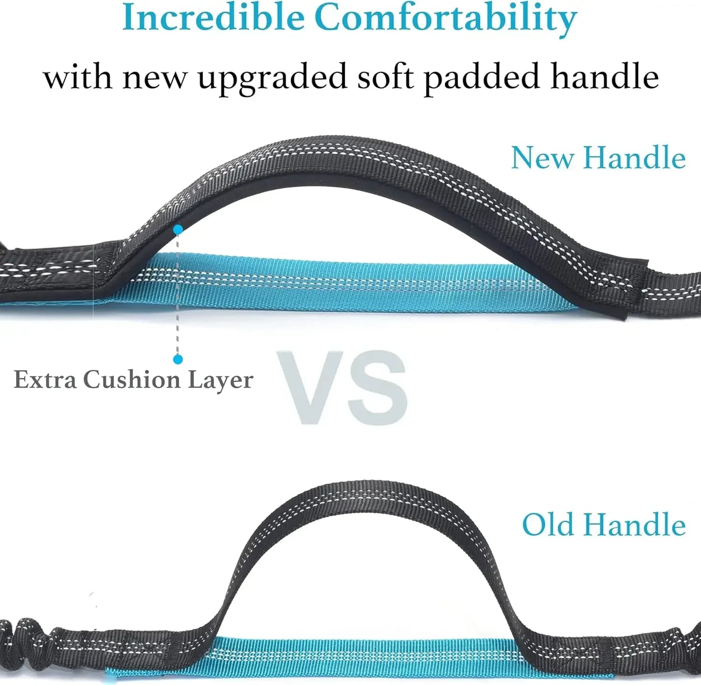 Retractable Hands Free Dog Leash With Dual Handle Bungee Waist Belt For Small Medium Large Dogs 25-150 Lbs Black