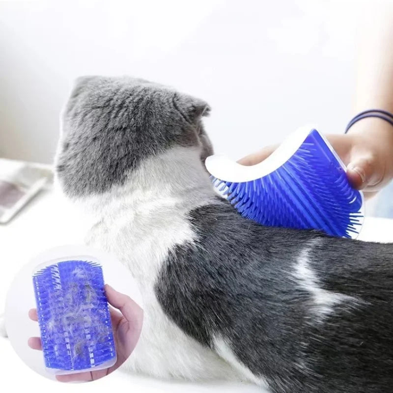 Cat Massage Tool Pet Hair Removal Massage Comb Wall Corner Self Cleaning