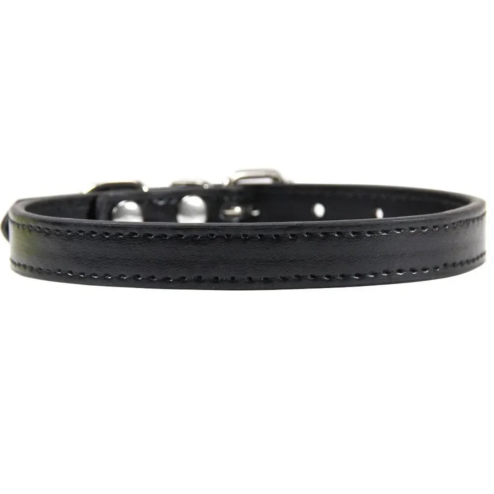 Colorful Leather Cat Dog Collar Cute Adjustable