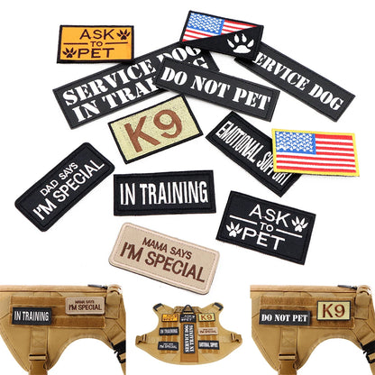 12 Pieces Tactical Patch Bundle For Dog  Name ID Sticker