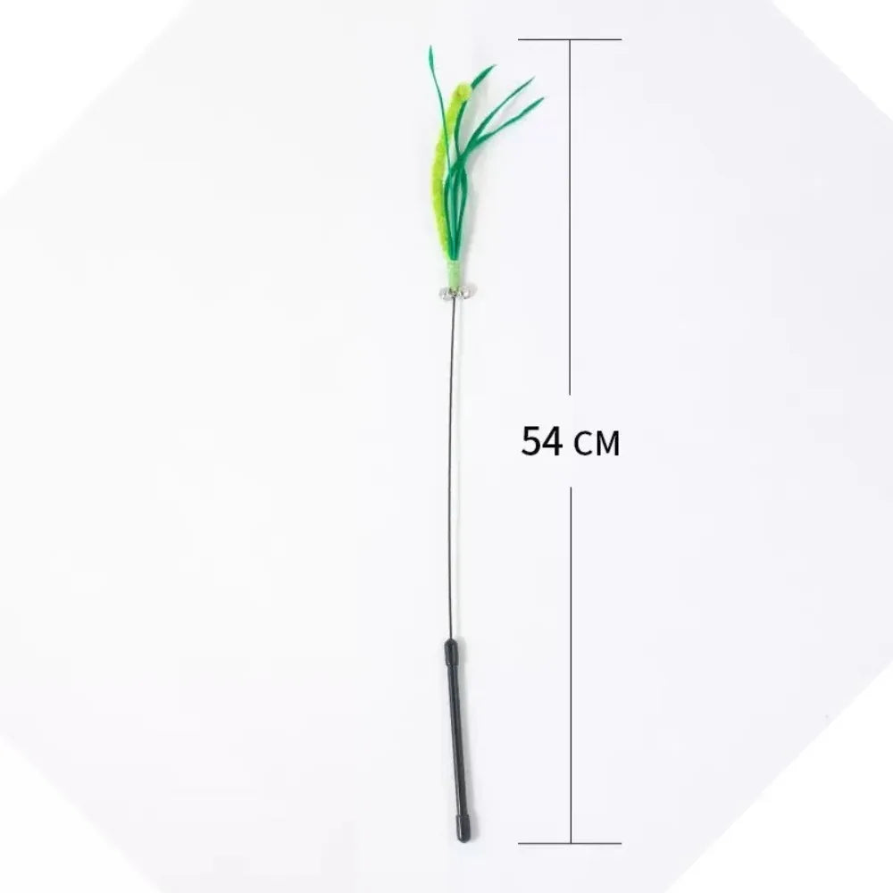 Green Bristle Grass Toy Wand.Chew Interactive Toy.  for Kitty.
