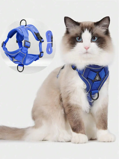 Reflective Pet Harness And Leash Set, Suitable For Dogs & Cats,