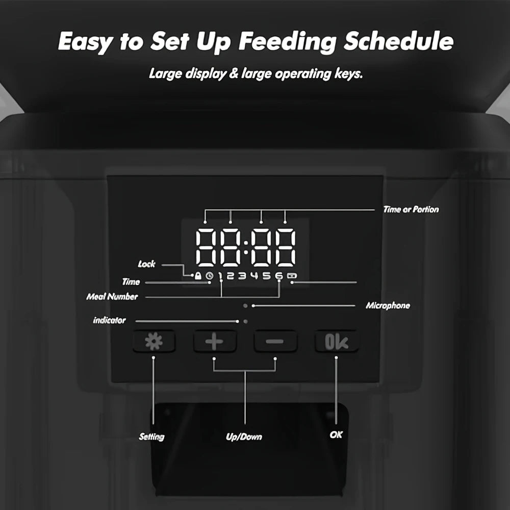 Automatic  Feeder, Smart Pet Food Dispenser with Key Control,