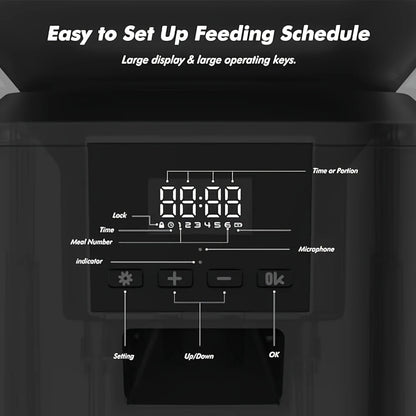 Automatic  Feeder, Smart Pet Food Dispenser with Key Control,