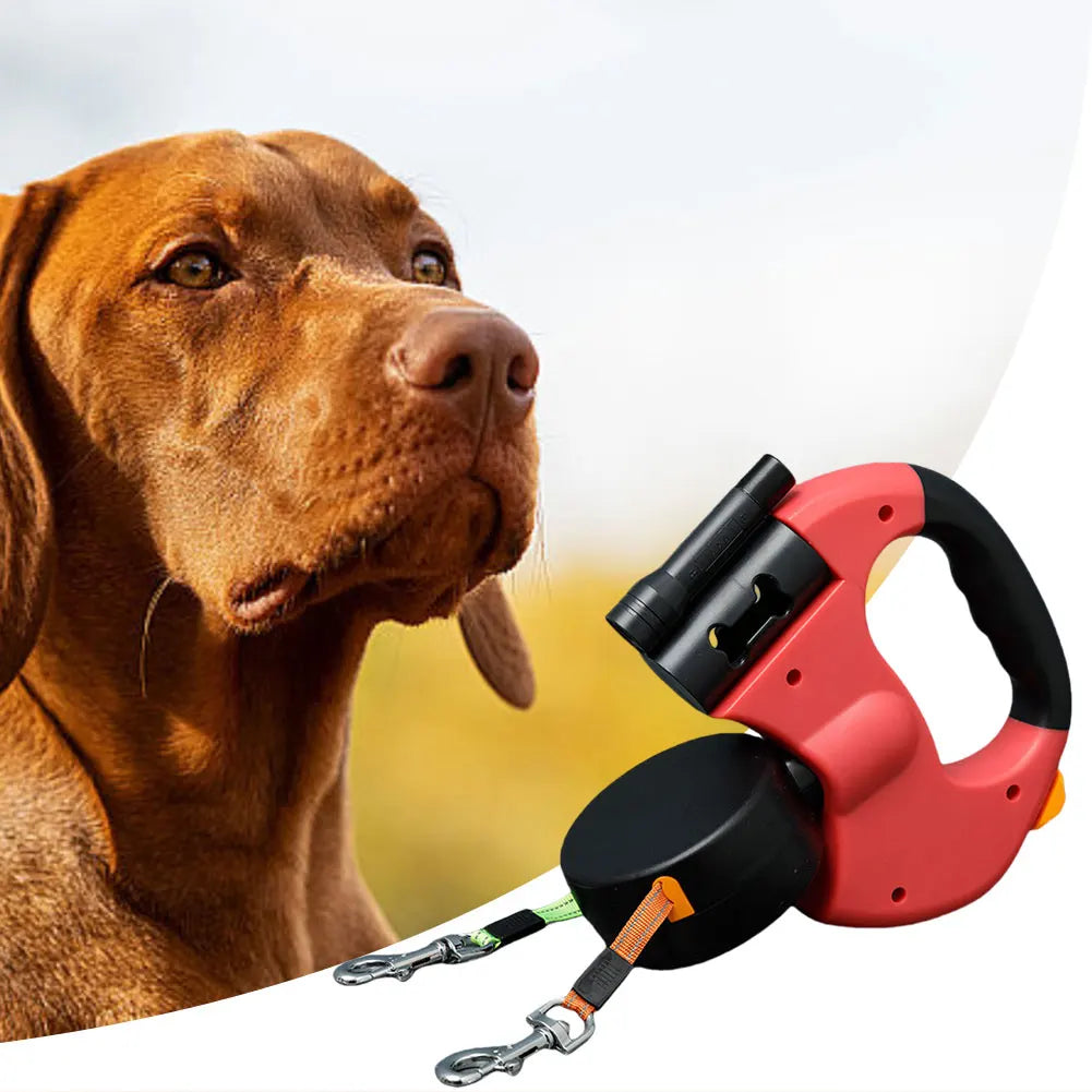 Double Headed  , LED Light Dog Walking Leash Retractable Dog Leash