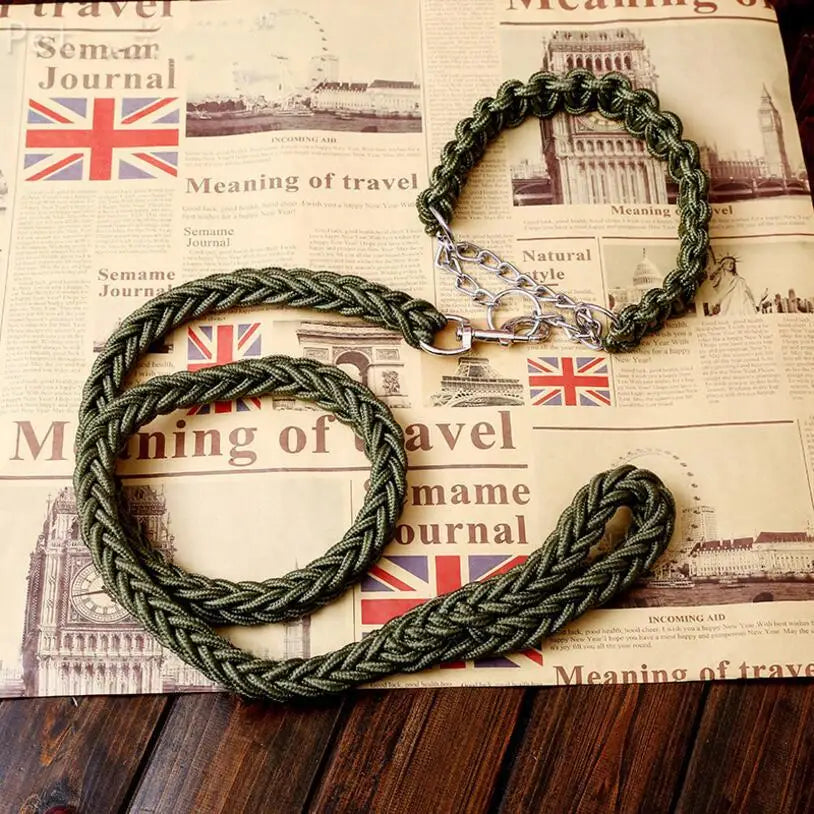 Double Strand Rope Large Dog Leashes Metal P Chain Buckle