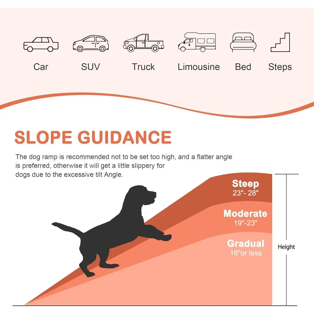 62 Inches Pet Ramp for ,  Non Slip with Raised Siderails