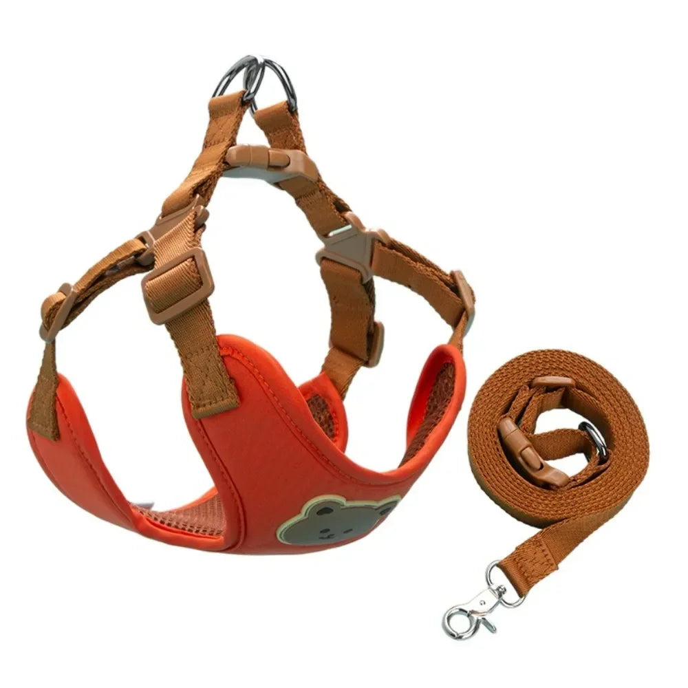 Cute Pet Harness Leash Anti-Escape Adjustable For Small Medium Dog Cat
