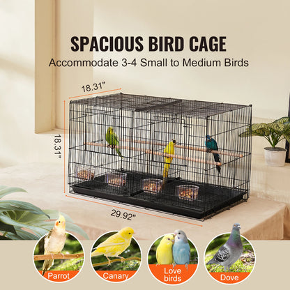 Flight Bird Cage Stackable Divided  Cage for Kinds of Birds Pet Travel with Handle and Perche
