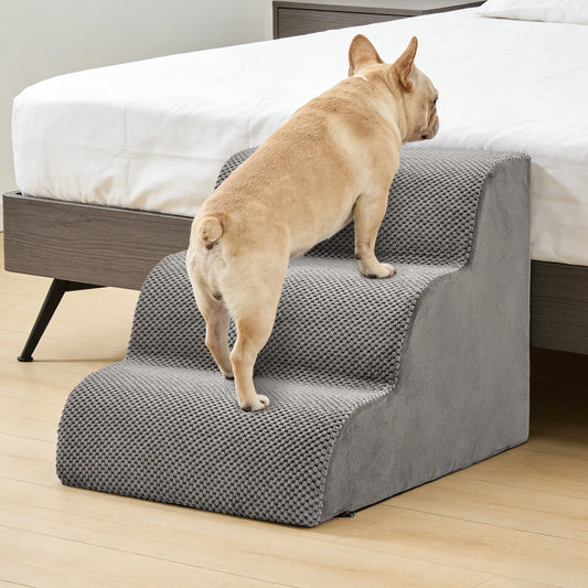 3-5 Step High-Density Foam Dog Stairs ,  Curved Steps Indoor Non-Slip