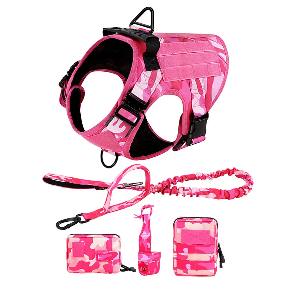Dog Harness For Large Medium Dogs Leash Adjustable Tactical Training Vest