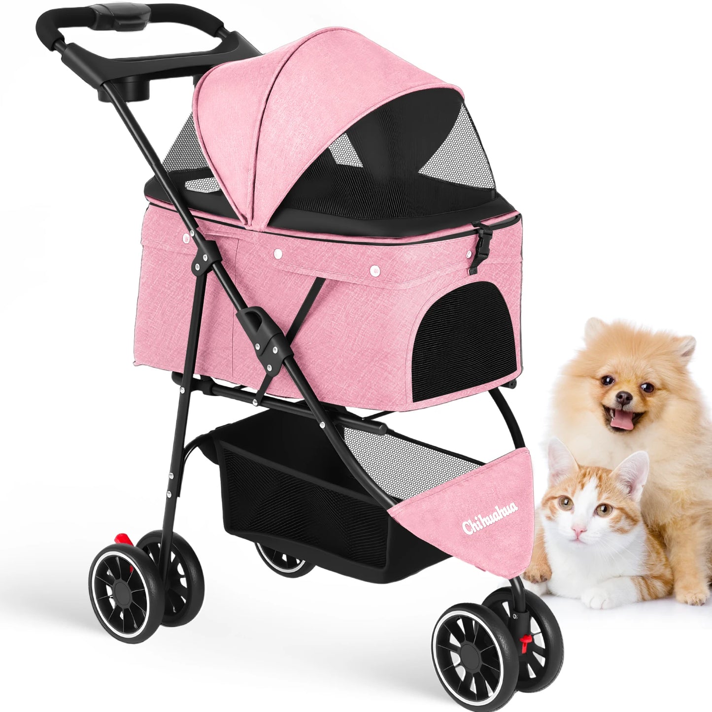 Pet Stroller ,3 Wheels Foldable with  Mesh Canopy 
Outdoor Travel