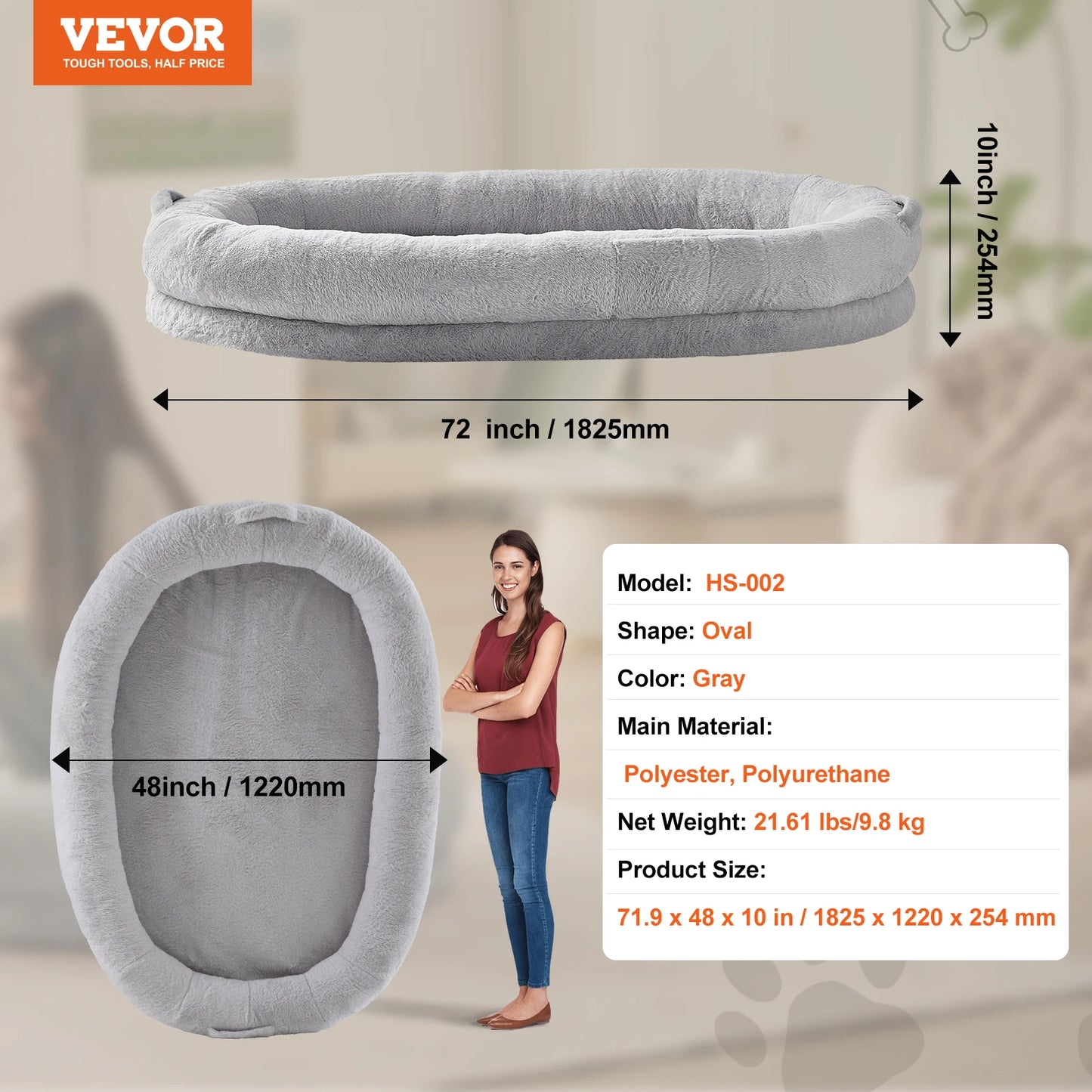 Human Dog Bed Human with Washable Cover