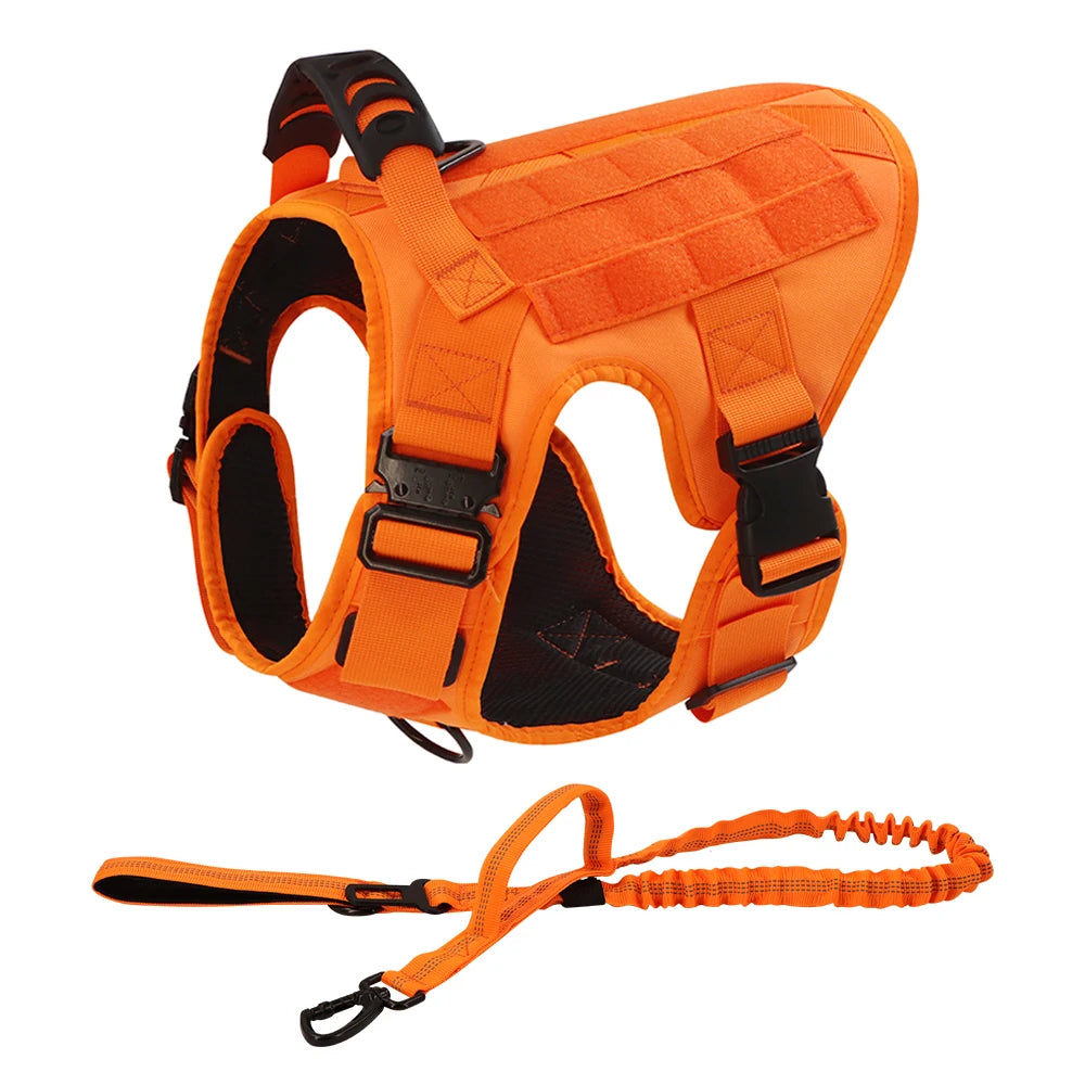 Dog Harness For Large Medium Dogs Leash Adjustable Tactical Training Vest