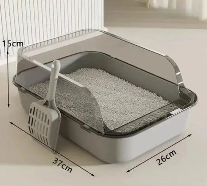Semi-Enclosed Cat Litter Box  High Sides