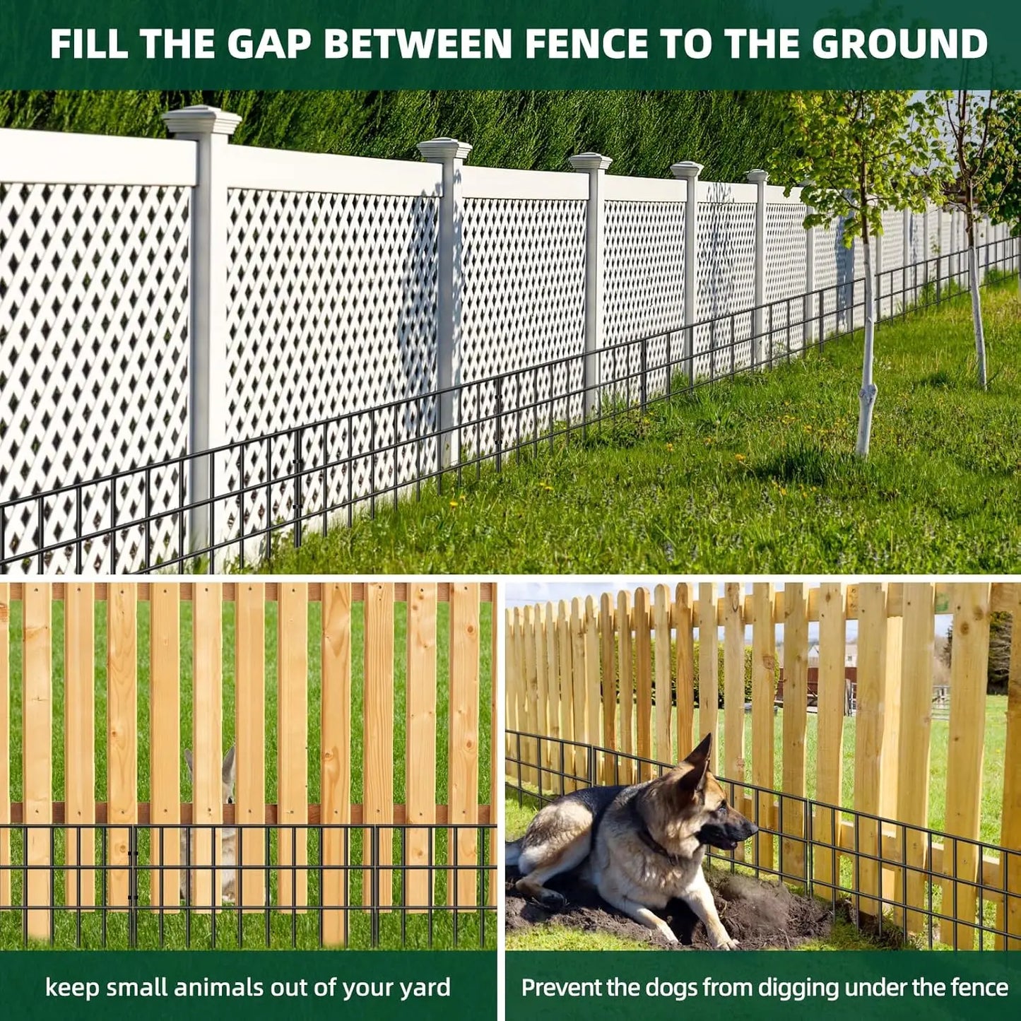 No Dig Garden Fence, 30 Panels Animal Barrier  ,  Anti Digging,     Outdoor Yard Edging