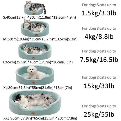 Orthopedic Waterproof Dog Couch Sofa Bed – Winter Warm Pet Bed for Small Medium & Large Dogs, Light Gray (S–XXL)