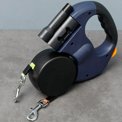 Double Headed  , LED Light Dog Walking Leash Retractable Dog Leash