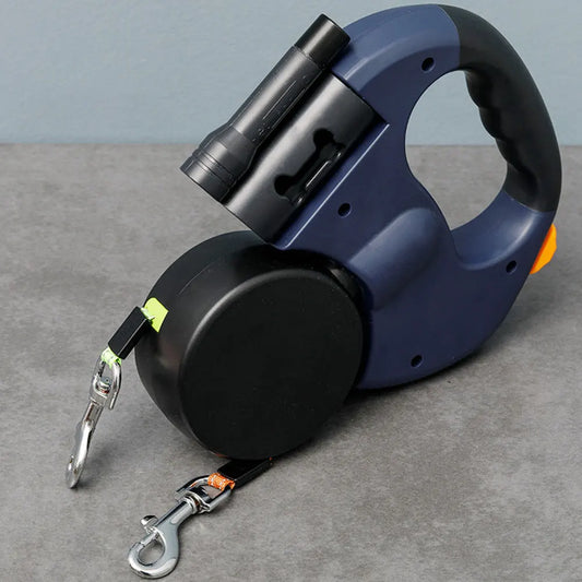 Double Headed  , LED Light Dog Walking Leash Retractable Dog Leash