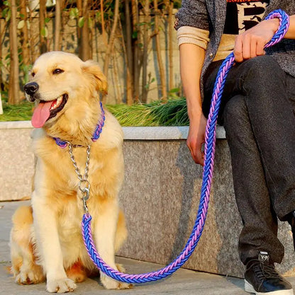 Double Strand Rope Large Dog Leashes Metal P Chain Buckle
