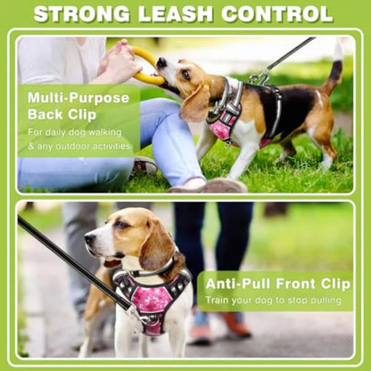 Pet Harnesses with Dog Collar, Adjustable Reflective