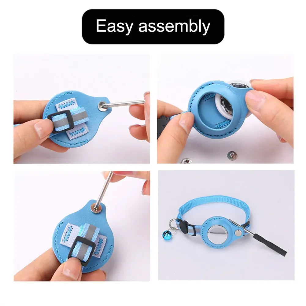 Reflective Cat Collar with Apple Air Tag Holder
