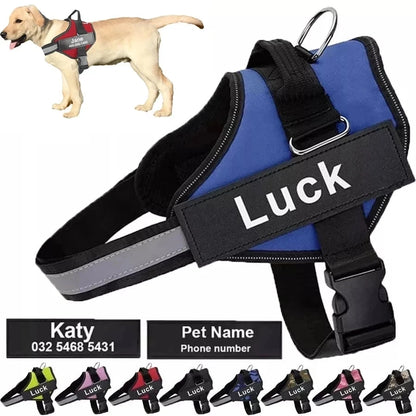 Dog Harness Vest ID Patch Customized Reflective Breathable