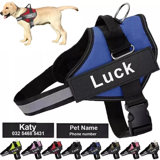 Dog Harness Vest ID Patch Customized Reflective Breathable