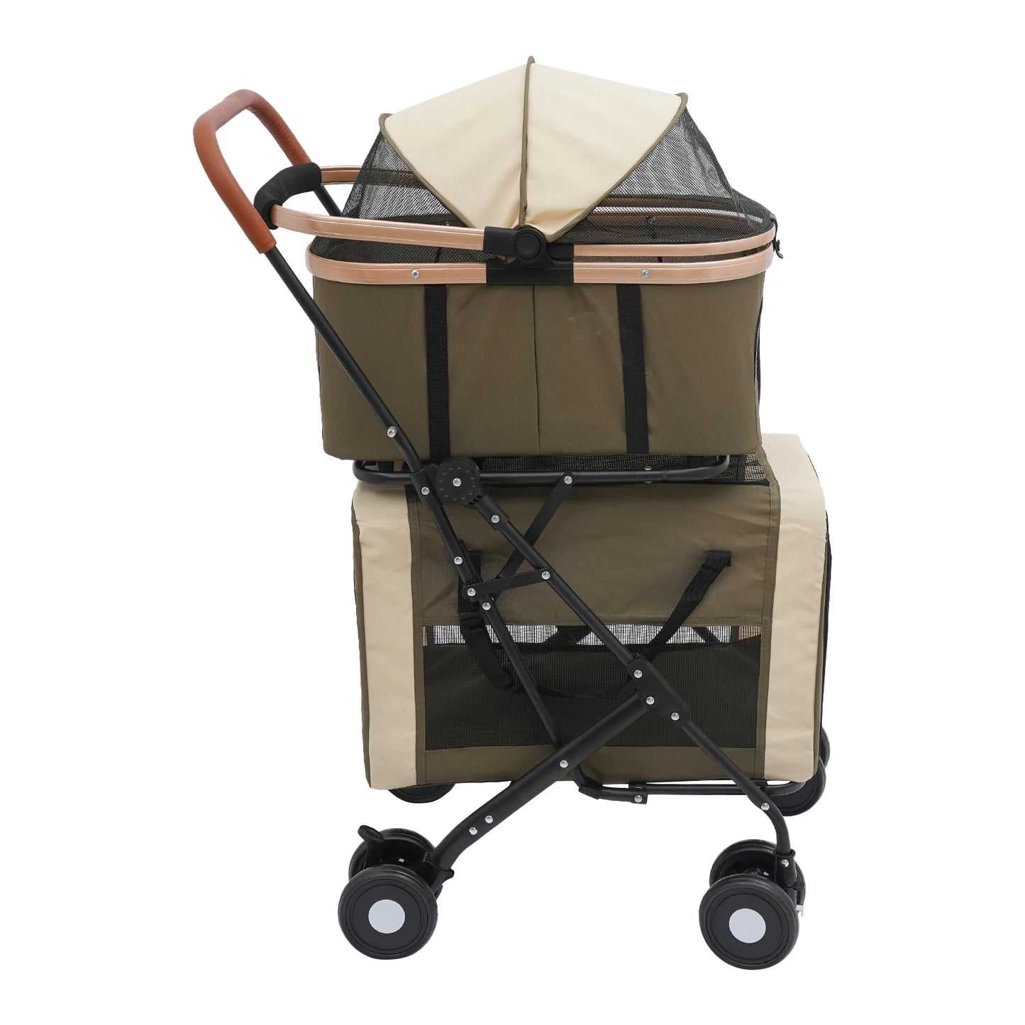 3-in-1 Multifunctional Pet Stroller Foldable with 2 Pet Carriers