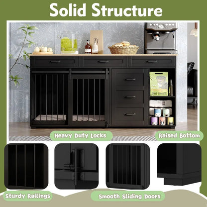 Dog crate funiture with storage,