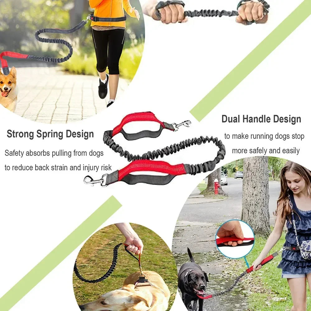 Retractable Dog Leash with Adjustable Waist Rope Hand Free