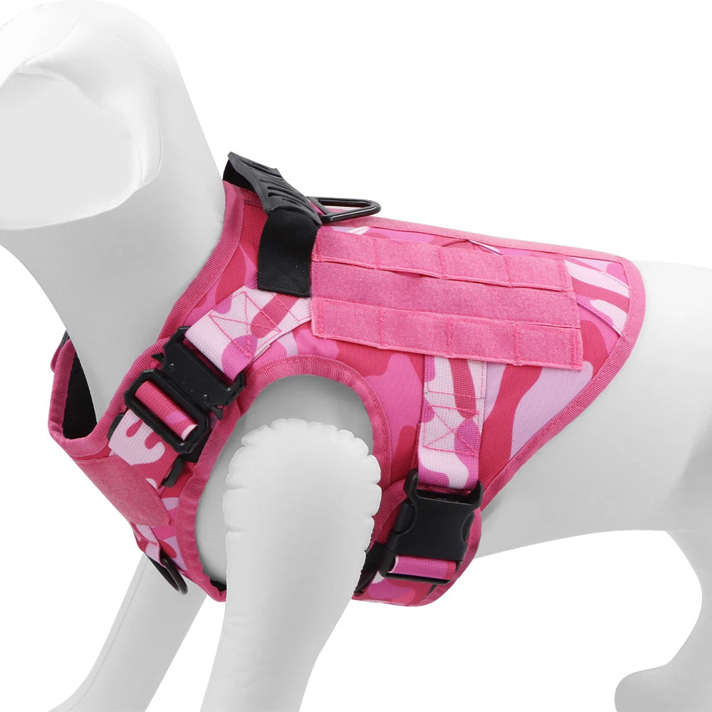 Dog Harness For Large Medium Dogs Leash Adjustable Tactical Training Vest