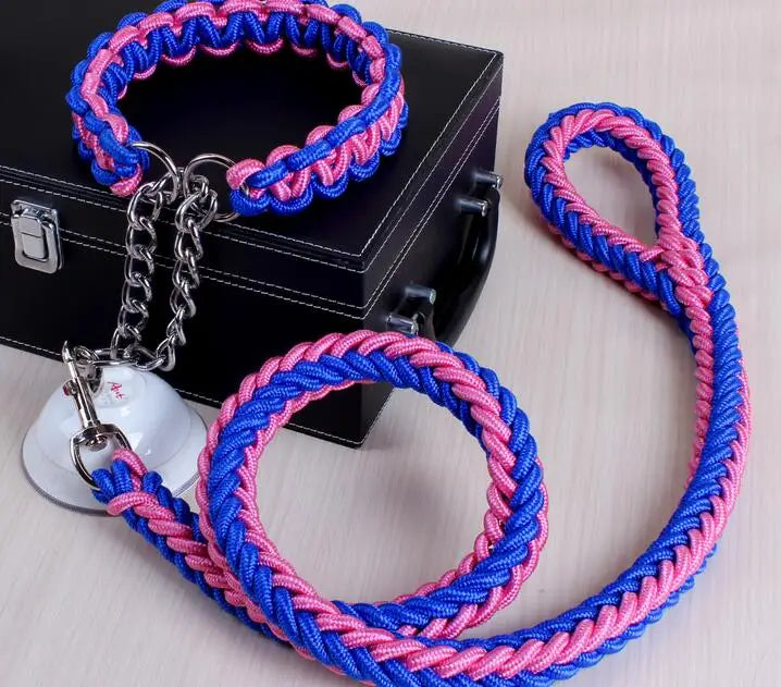 Double Strand Rope Large Dog Leashes Metal P Chain Buckle